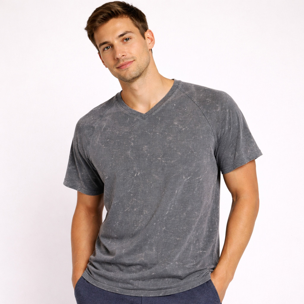 Z by Zella Men’s Comet V-neck Tee T-shirt Top in Blue Slate and size Small