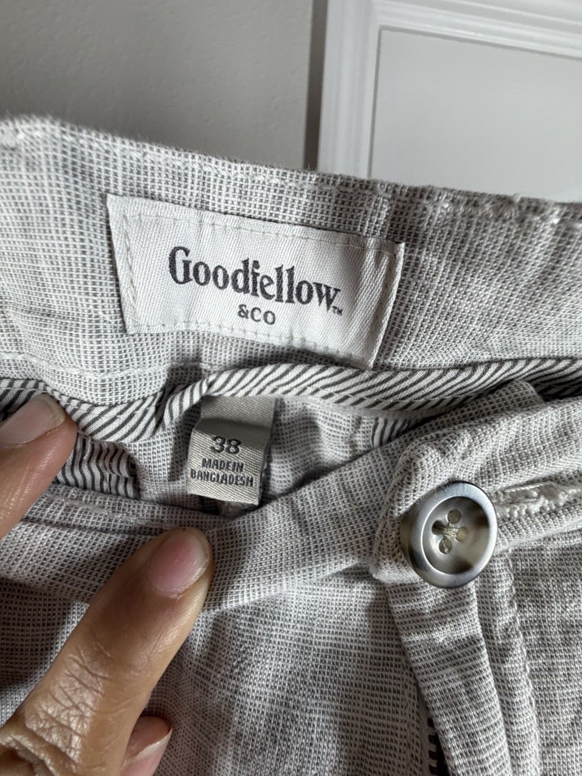 Goodfellow & Co Men’s 38 Shorts Gray Linen Blend Flat Front Summer Casual 10" gallery