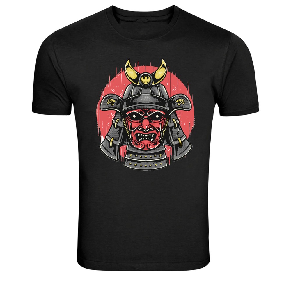Samurai Demon Mask Warrior Graphic T-Shirt
