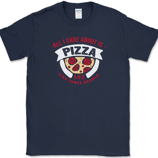 All I Care About Is Pizza And Like 3 People T-Shirt Funny Food Slice Humor Tee gallery