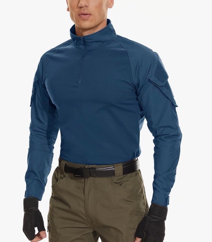 MAGCOMSEN Men's Tactical Military Shirts 1/4 Zip Long Sleeve Shirt Pockets M gallery