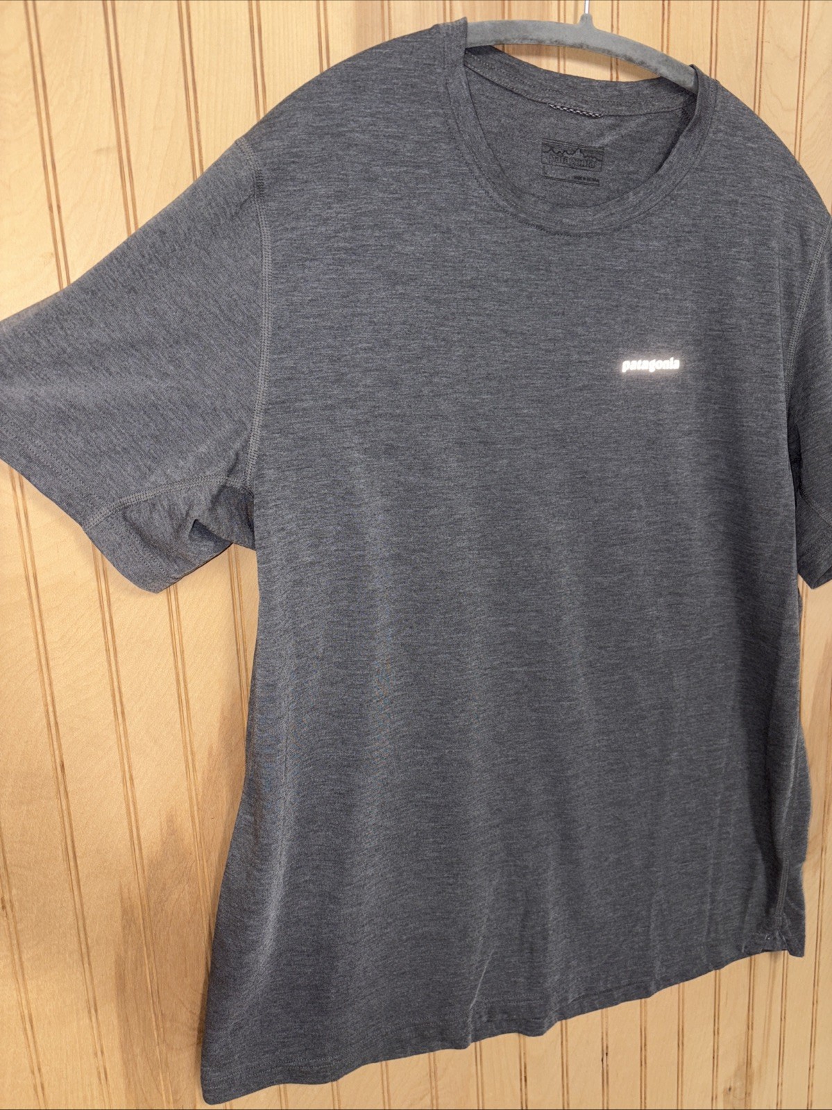 Patagonia Men’s Fitz Roy Bison Responsibili-Tee 100% Recycled Gray Large gallery