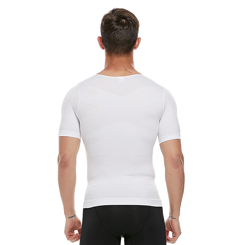 Mens T-Shirt Body Shaper Vest Abs Abdomen Slimming Compression Fitness Shapewear gallery