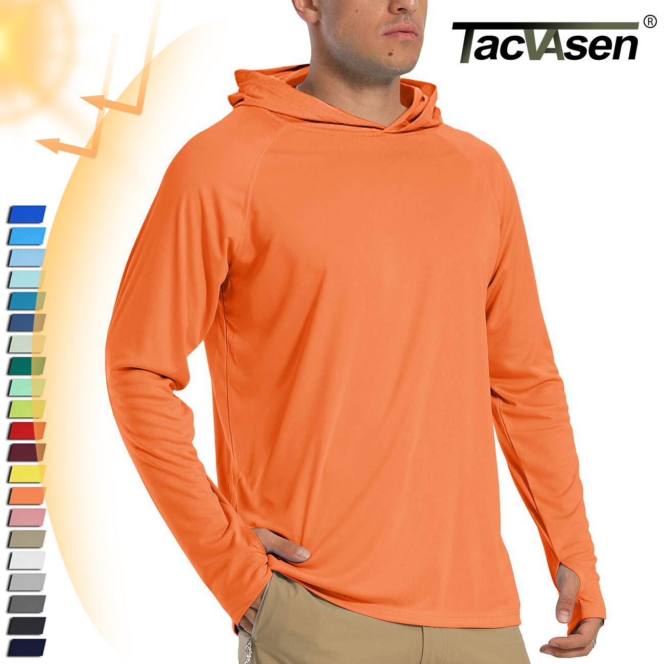 UPF50+ Mens UV Shirts Sun Protection Hoodie Outdoor Fishing Long Sleeve Casual T gallery