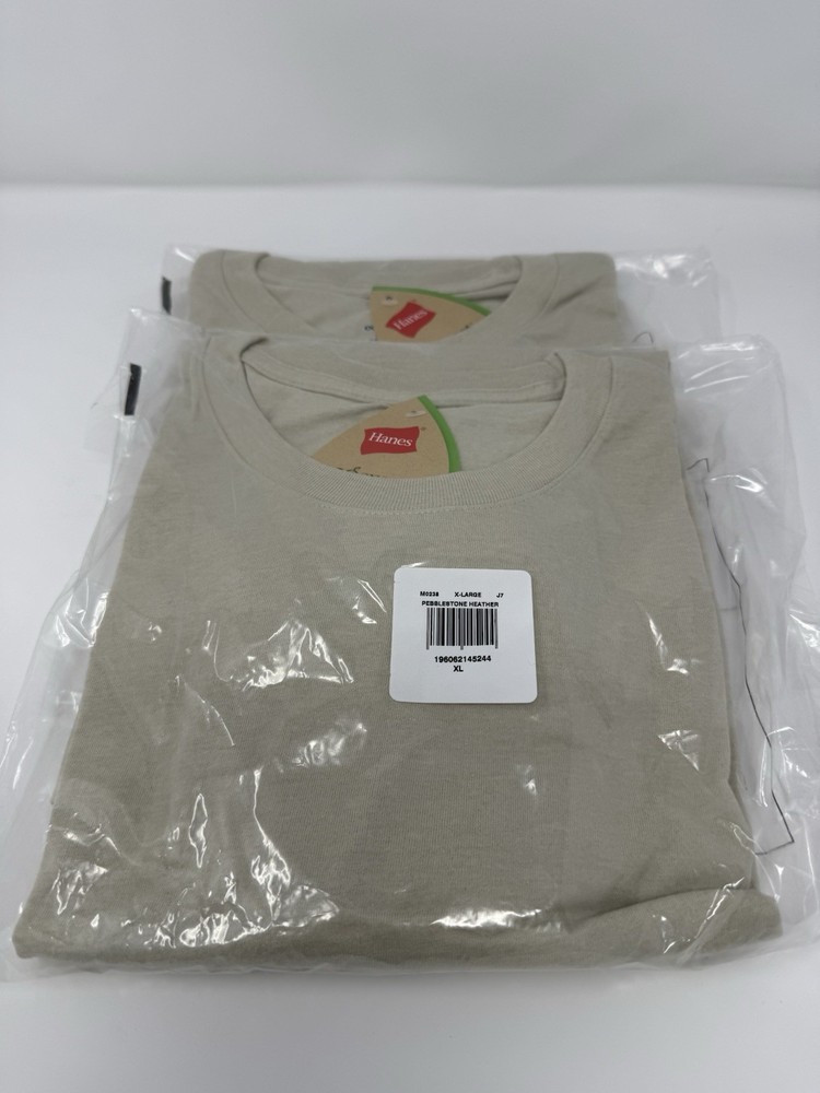 2 Hanes Triblend Lightweight Crew Tees XL Pebblestone Heather