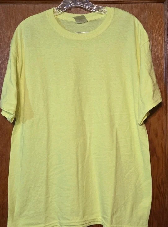 Hanes Ecosmart Short Sleeve T-Shirt Yellow sz Large 5170 LOT of 4 gallery