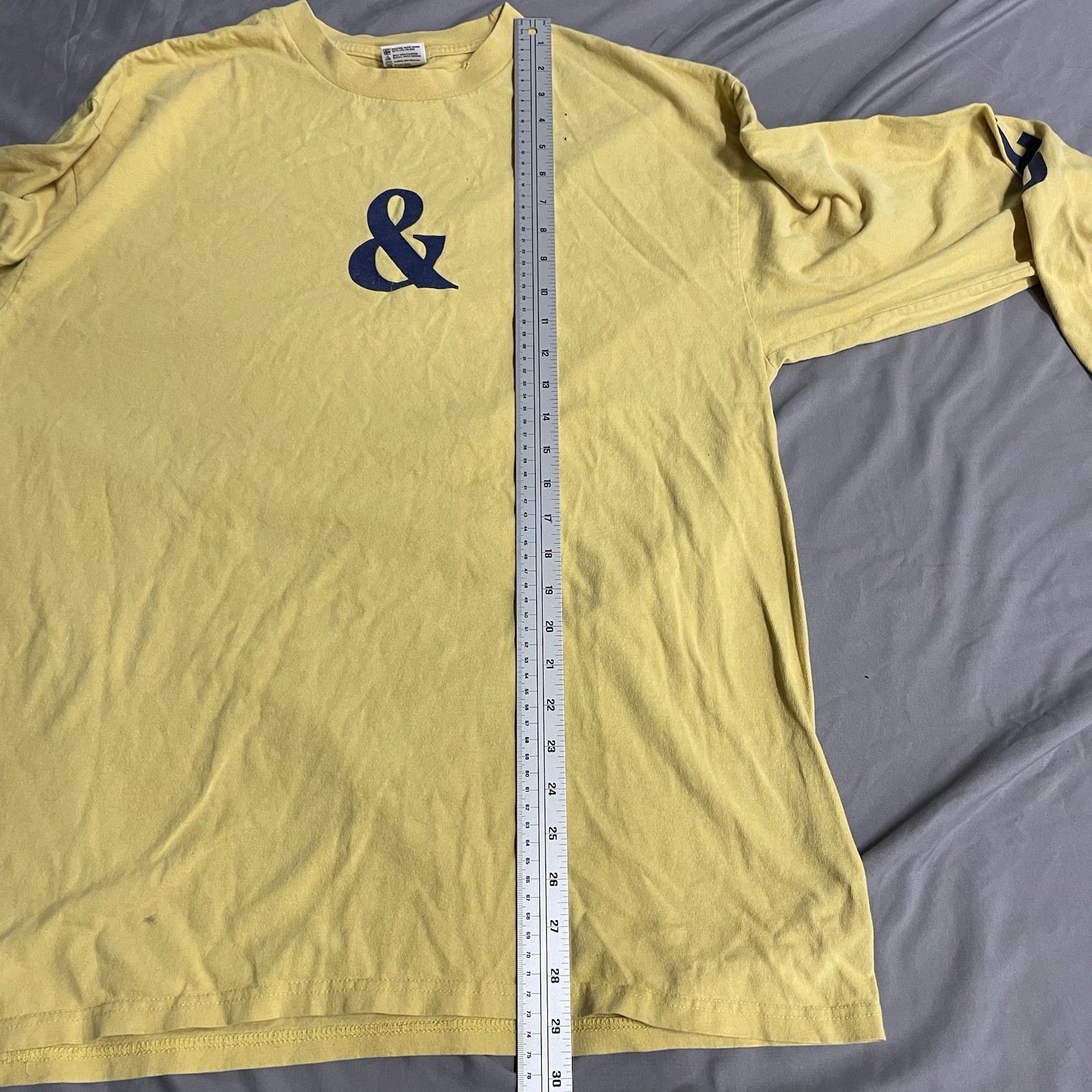 Vintage Distressed Track & Field Yellow Longsleeve Shirt XL Made In USA College gallery
