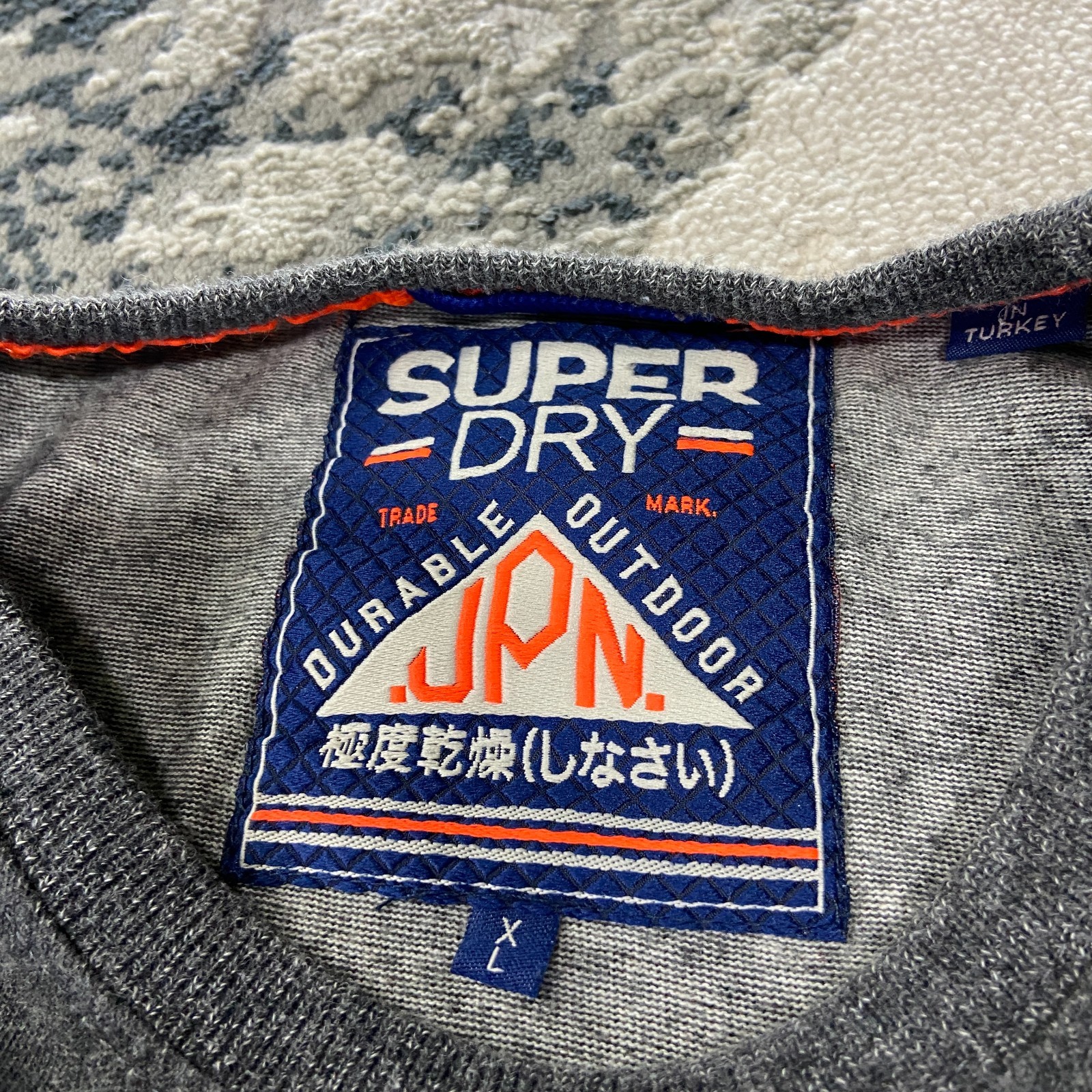 Y2K Superdry Triple Drop Pop Panel T Shirt Sz M Gray Logo Crew Neck Slim Fit gallery