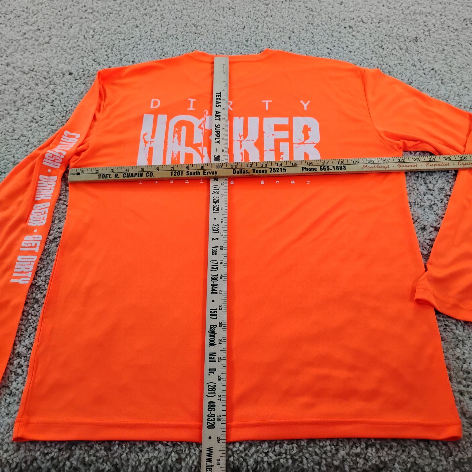 Dirty Hooker Shirt Mens Large Orange Performance Fishing Beach Beer Outdoor A6 gallery