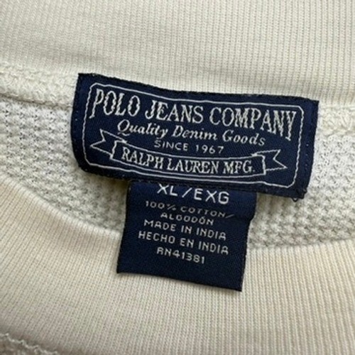 Vintage Polo Jeans Co Thermal Shirt Mens XL Waffle Knit RL Flag Long Sleeve Y2K gallery