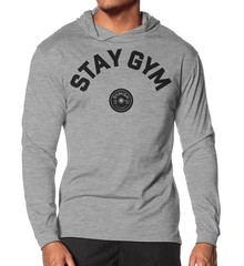 130. Stay Gym Lightweight Long Sleeve Hooded T-shirt for Men