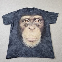 The Mountain Monkey Shirt Mens XL Black Big Chimp Giant Face Primate Tie Dye