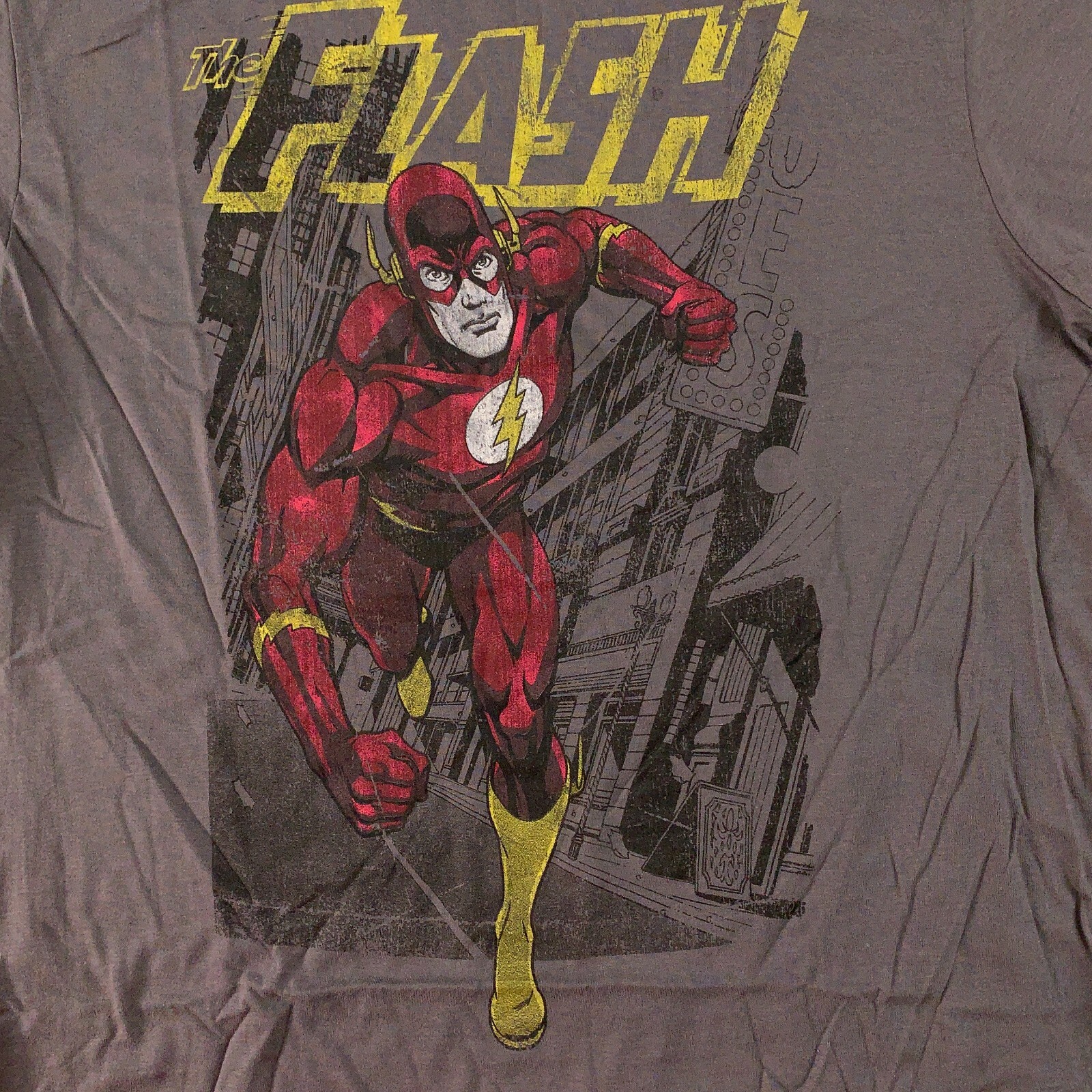 DC Comics The Flash Men's Size Large Charcoal Gray Graphic Short Sleeve T-Shirt gallery