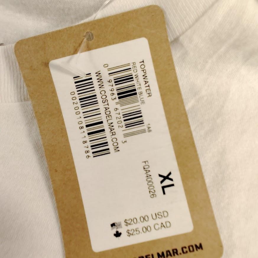 Costa Del Mar Shirt Mens XL White Tagless Crew Neck Catch Release Graphic gallery