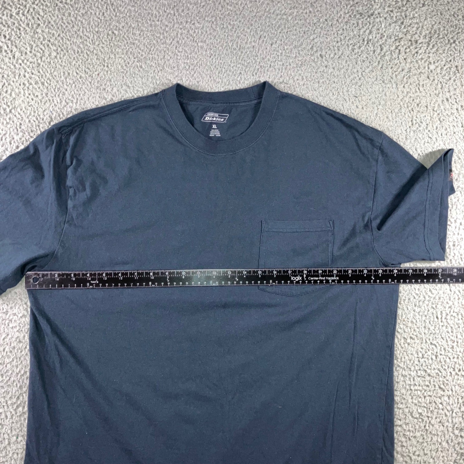 Genuine Dickies Pocket T-Shirt Men XL Navy Blue S/S Cotton Logo Work Essential gallery