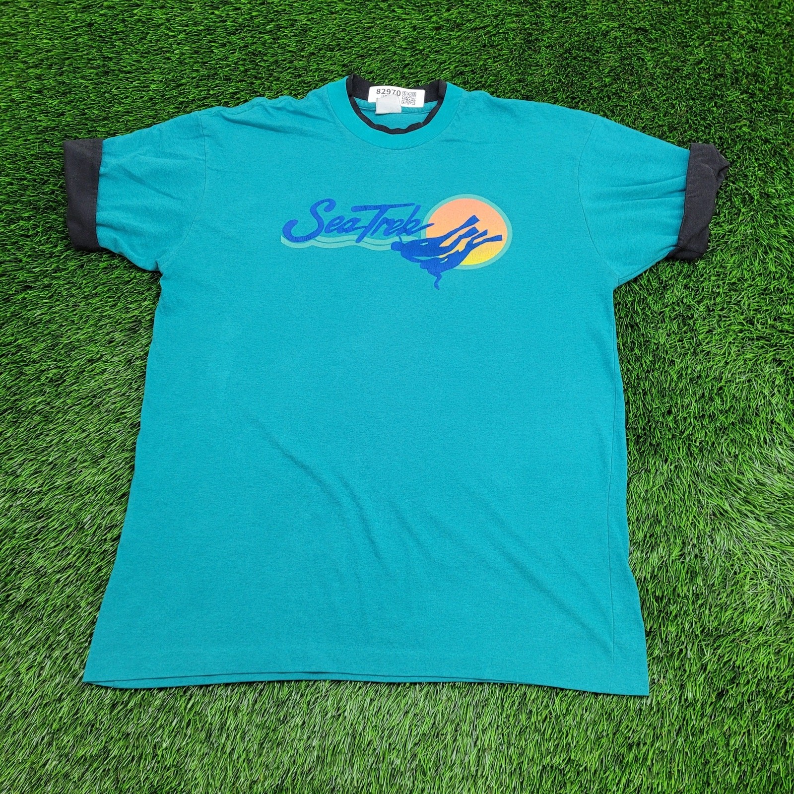 Vintage 90s Scuba Diving Shirt Large 22×28 Snorkeling Sea-Trek