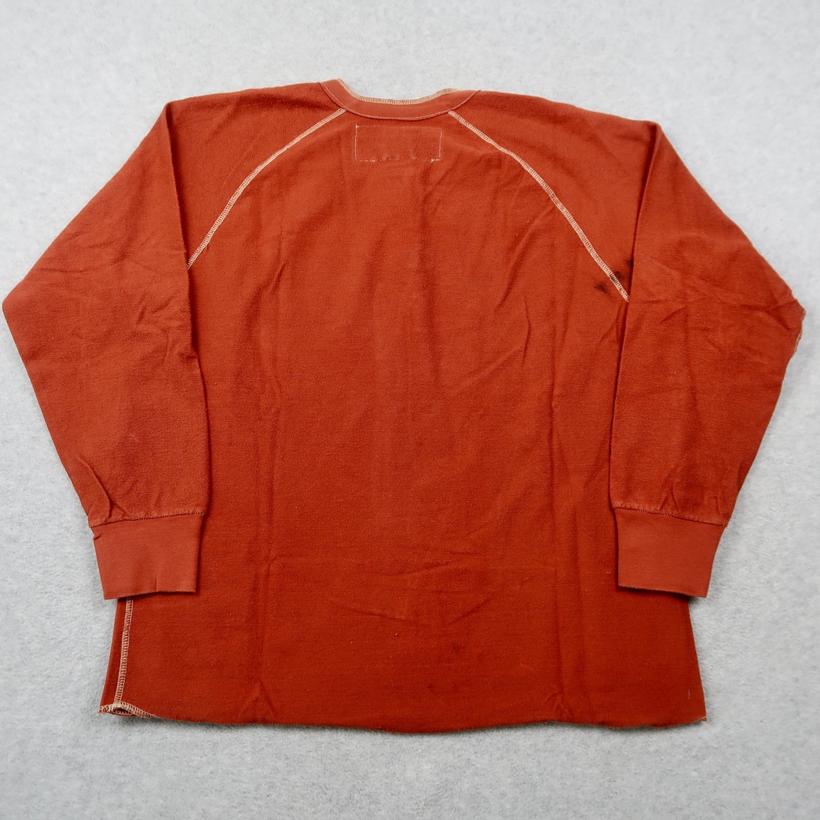 Y2K Levis Signature Henley Shirt Mens L Burnt Orange Long Sleeve Contrast Stitch gallery
