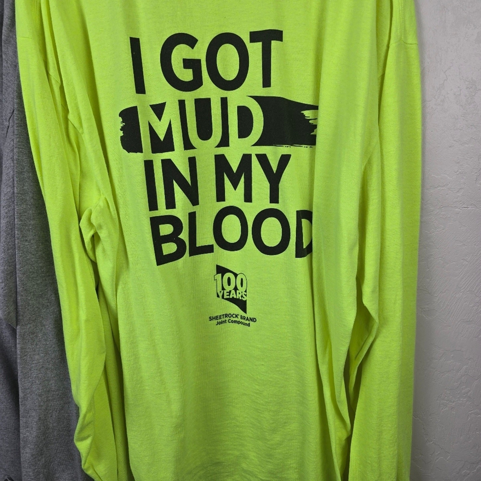 Safety Yellow Long Sleeve T Shirt I Got Mud In My Blood & Gret Nustar TShirt XL gallery