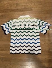 Casablanca Men’s Gradient Wave Crochet Shirt/Short Set – Size Large