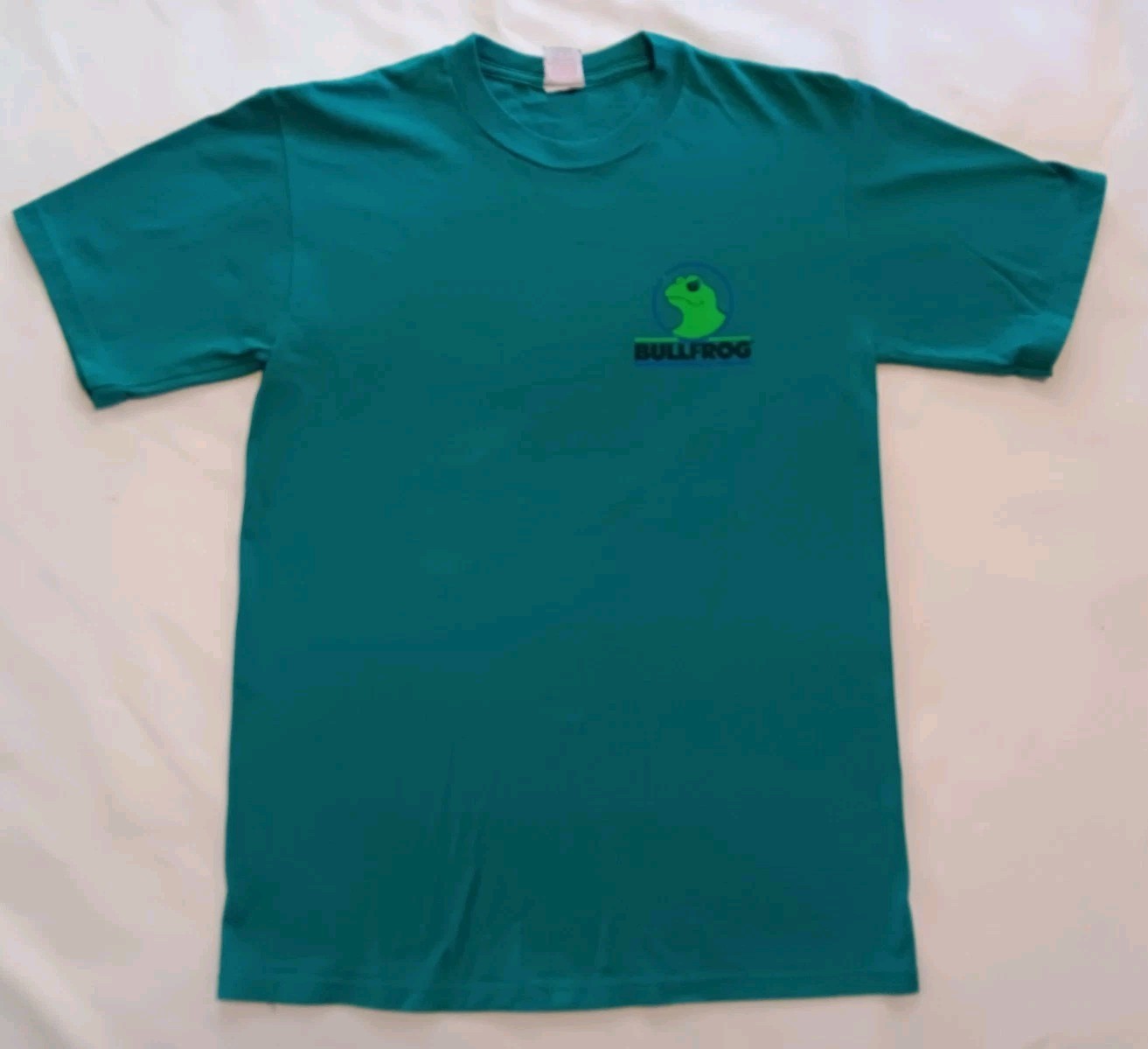Vtg Bullfrog Amphibious Formula Sunscreen Promo T-Shirt M Teal Green gallery