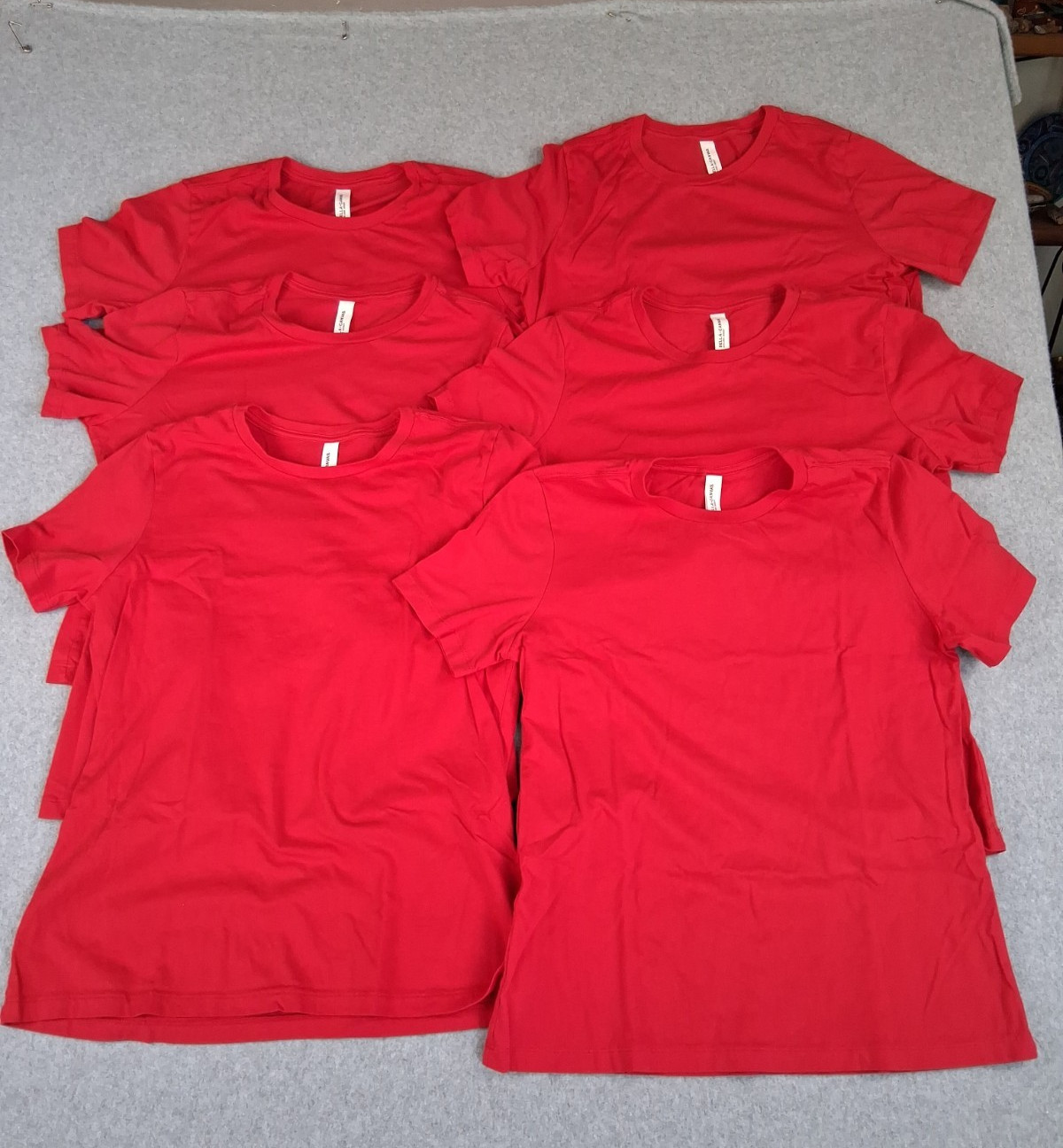 Lot of 6 Bella Canvas Men’s M. Red 100% Cotton Crew Neck Short Sleeve T-Shirt gallery