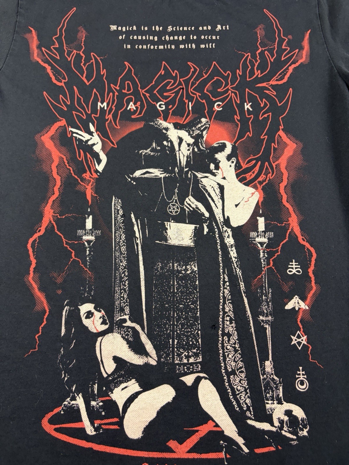 KILLSTAR Magick T Shirt Size Small Tarot Black Demon Skull Graphic Cult Luxury gallery