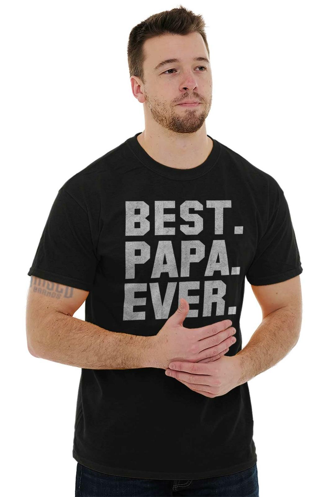Best Papa Ever Dad Father Grandfather Gift Mens Casual Crewneck T Shirts Tees gallery