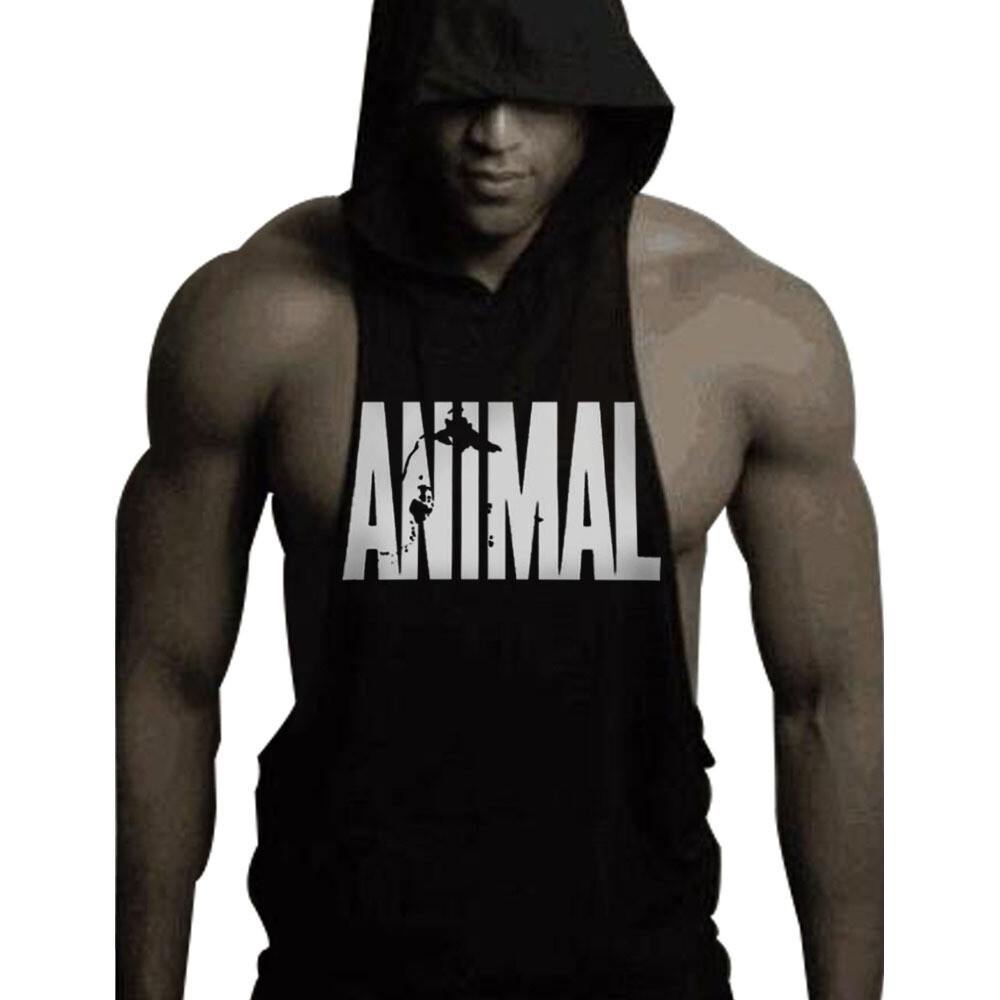 Men ANIMAL Gym Hooded Tank Top Vest Sportswear Sleeveless Shirt Hoodie Tank top gallery
