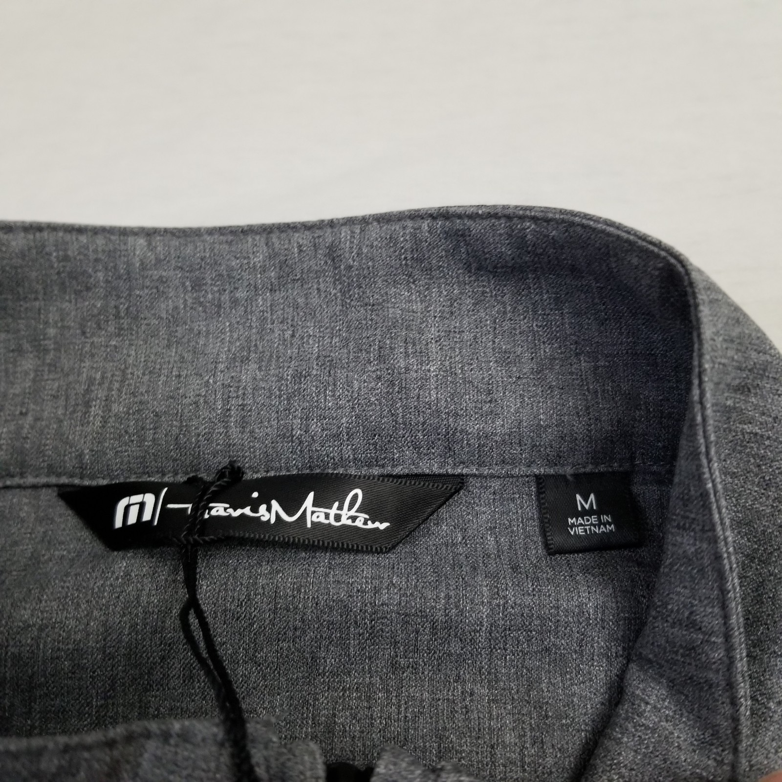 Travis Mathew Jacket Mens Medium Gray Striped Balboa 1/4 Zip Performance Golf gallery