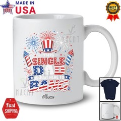 Custom Name Single Dad Here To Bang; 4th Of July Firecrackers; Patriotic T-Shirt