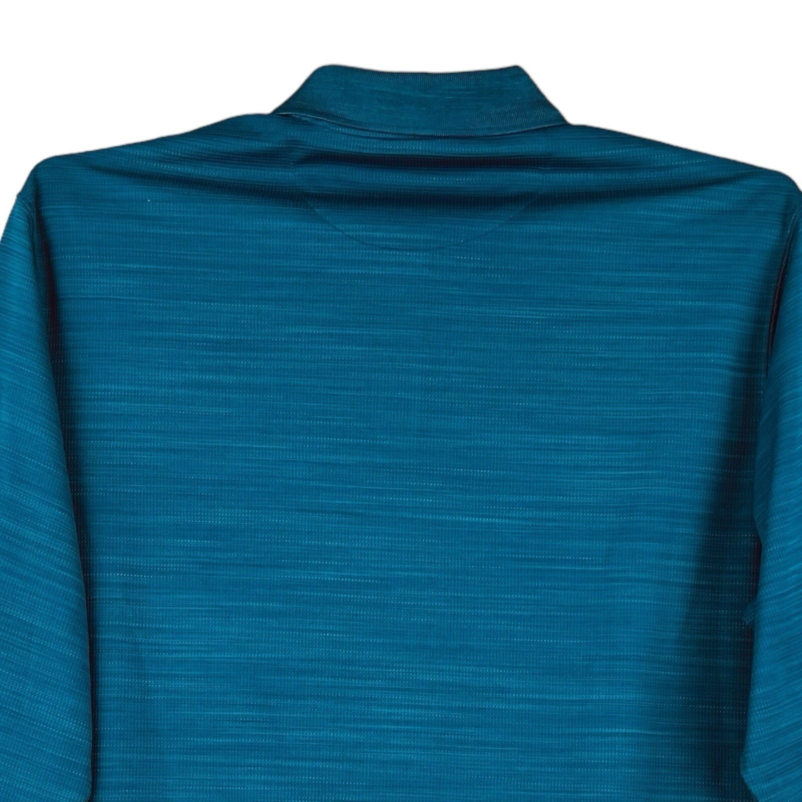 Haggar Men Polo Shirt 2XLT Long Sleeve Heather Blue Stretch Buttons Placket NWOT gallery