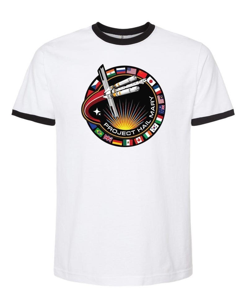 Project Hail Mary Shirt Ringer Tee Mission Patch