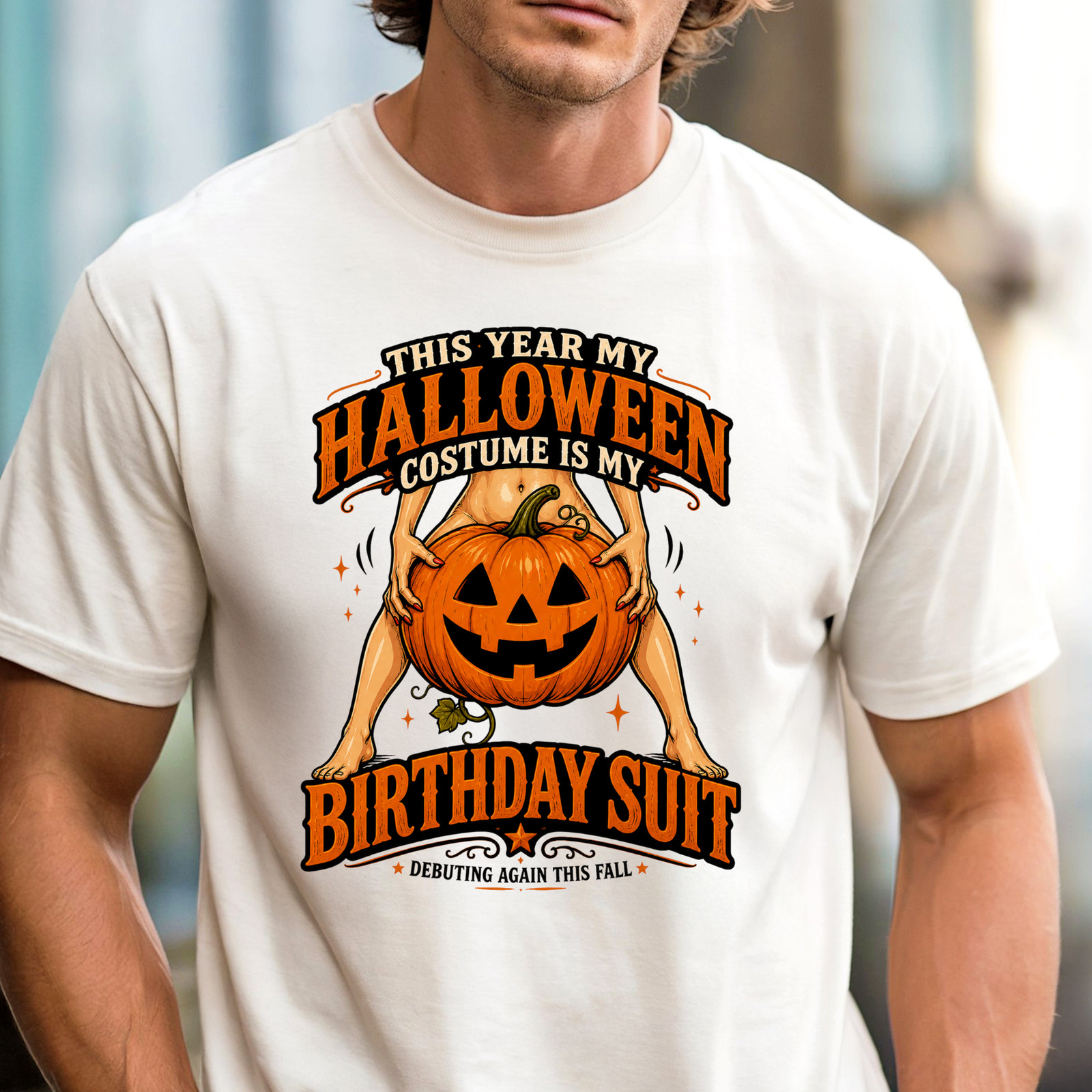 Halloween Costume Is My Birthday Suit T-Shirt | Fall Shirt for Nudists gallery