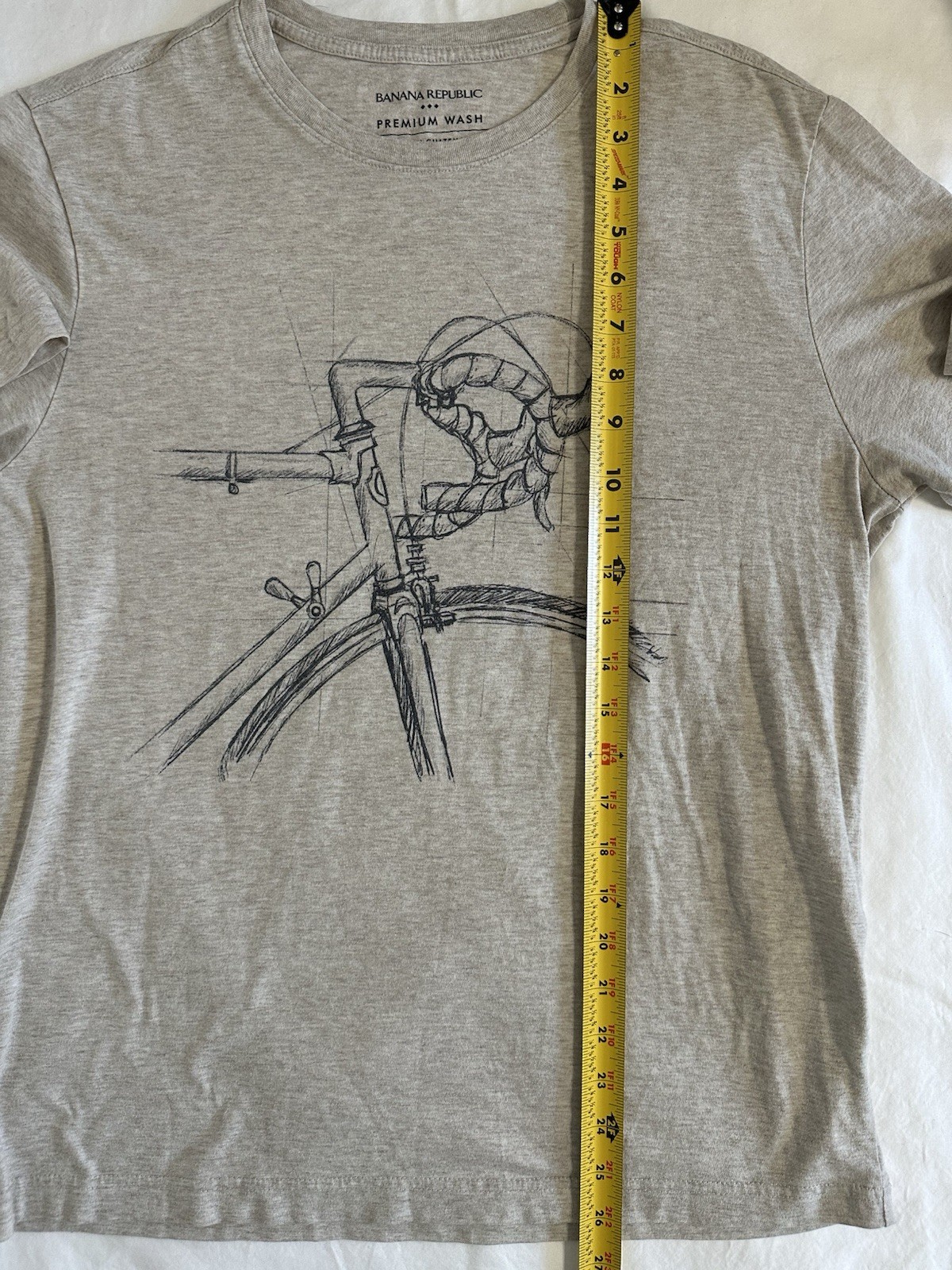 Mens Banana Republic T Shirt Med Arabian Spice Half Bike Sketch Thin Soft gallery