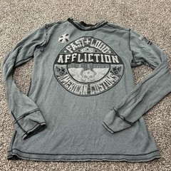 VTG Affliction Reversible Thermal | Winged Eagle & Cross | Y2K Grunge | Size XXL