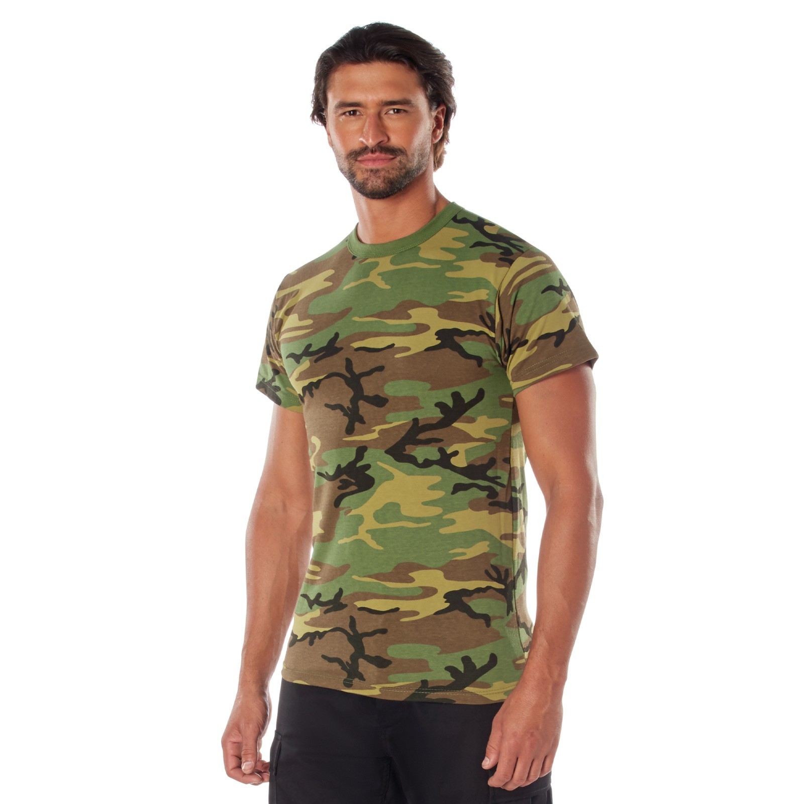 Woodland Camouflage Heavy Duty Premium Poly/Cotton Military T-Shirt gallery