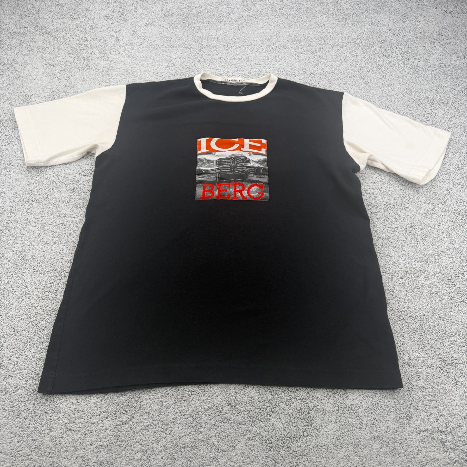 Vintage Iceberg Shirt Men Large Black Car Grill Logo Spellout Graphic Tee Italy gallery