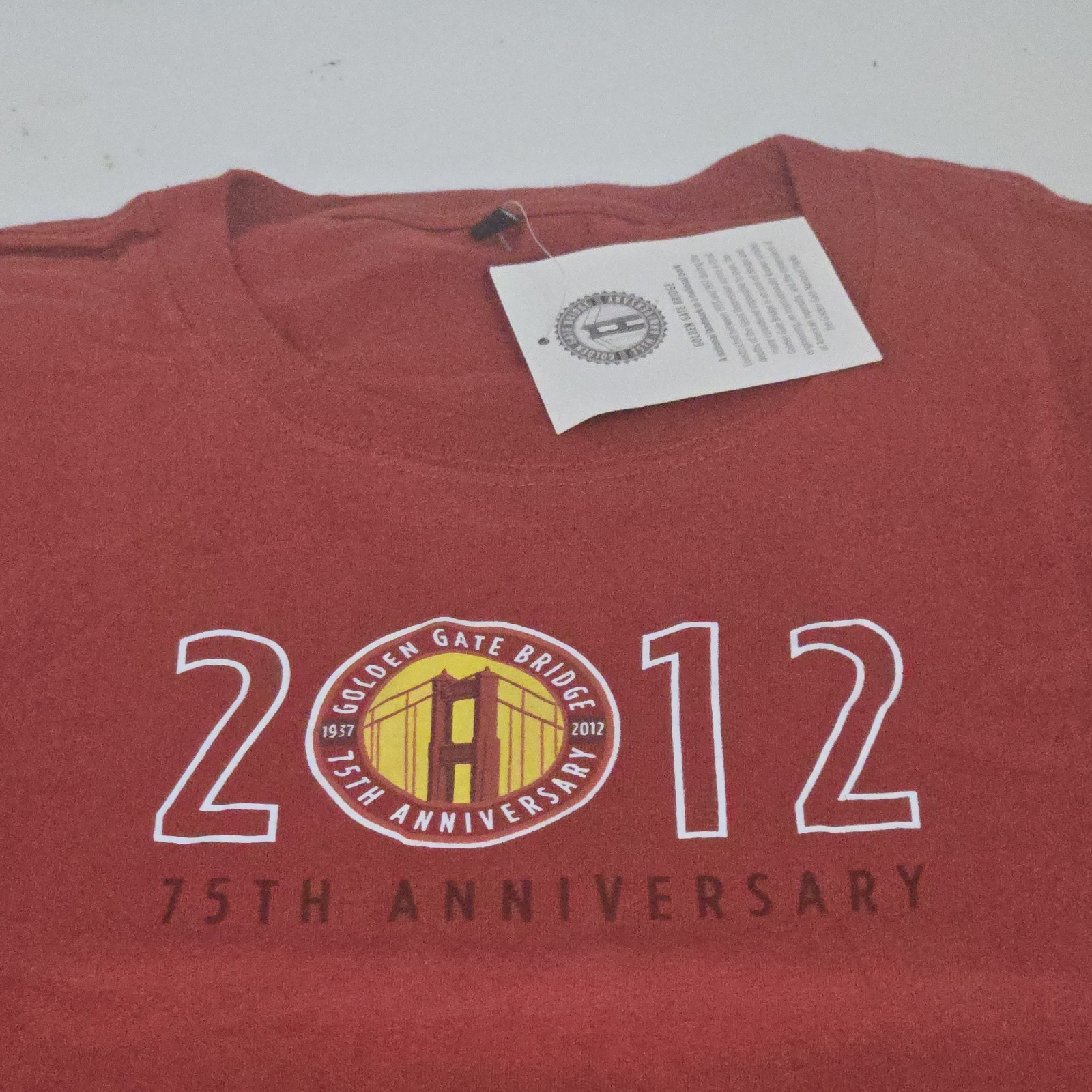 Golden Gate Bridge 75th Anniversary T-Shirt 2012 Red Graphic San Francisco XL gallery