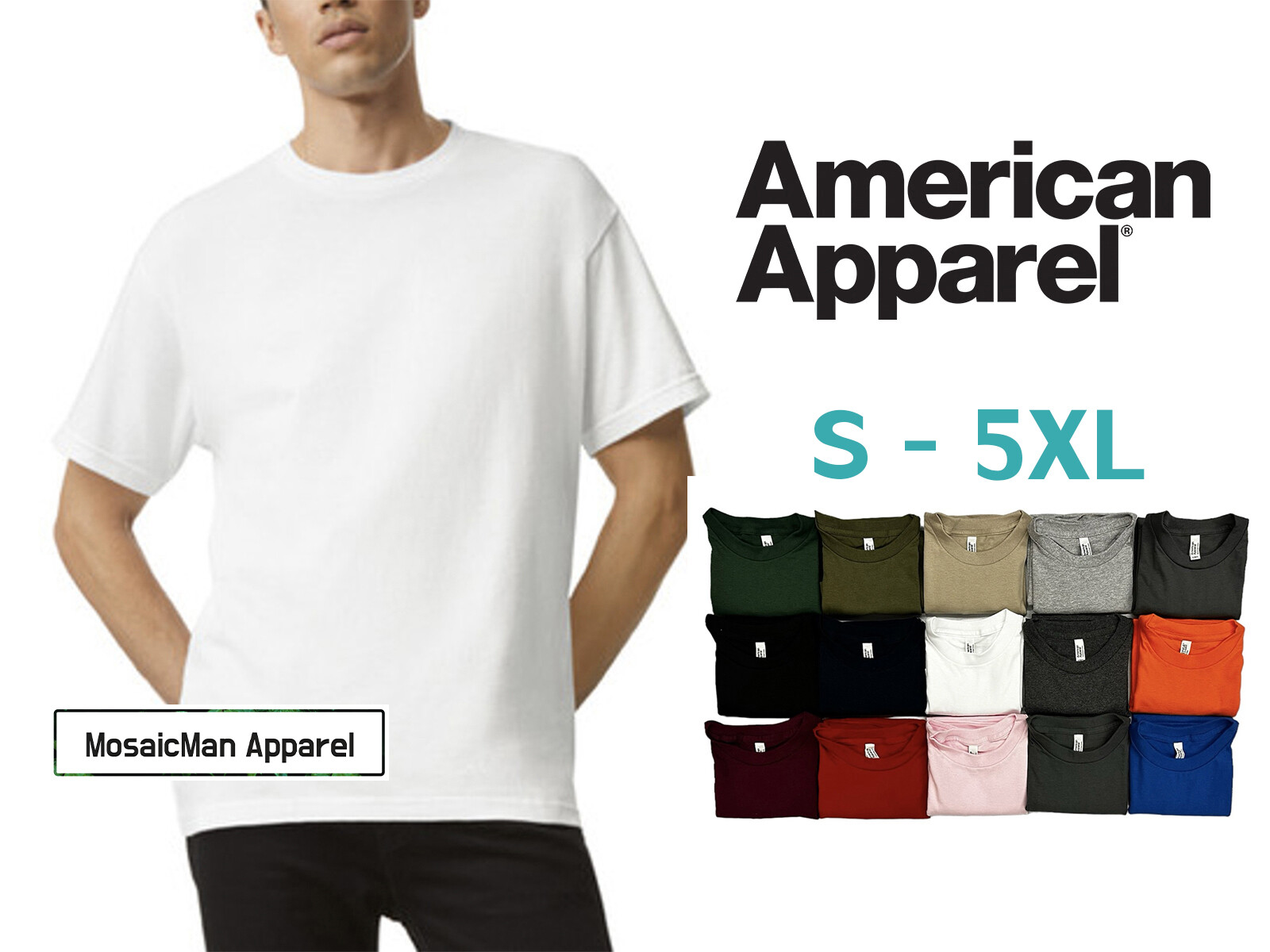 American Apparel 1301 Unisex Short Sleeve Preshrunk Heavyweight T-Shirt gallery
