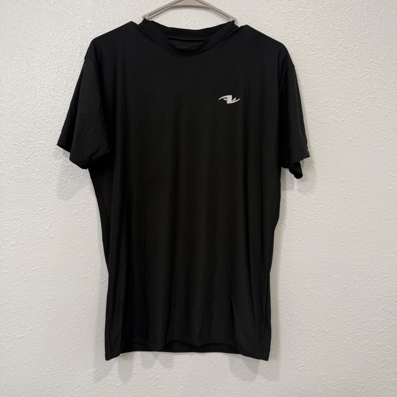 Athletic Works Mens XXL Black Short Sleeve Performance T-Shirt Stretch Gym Top