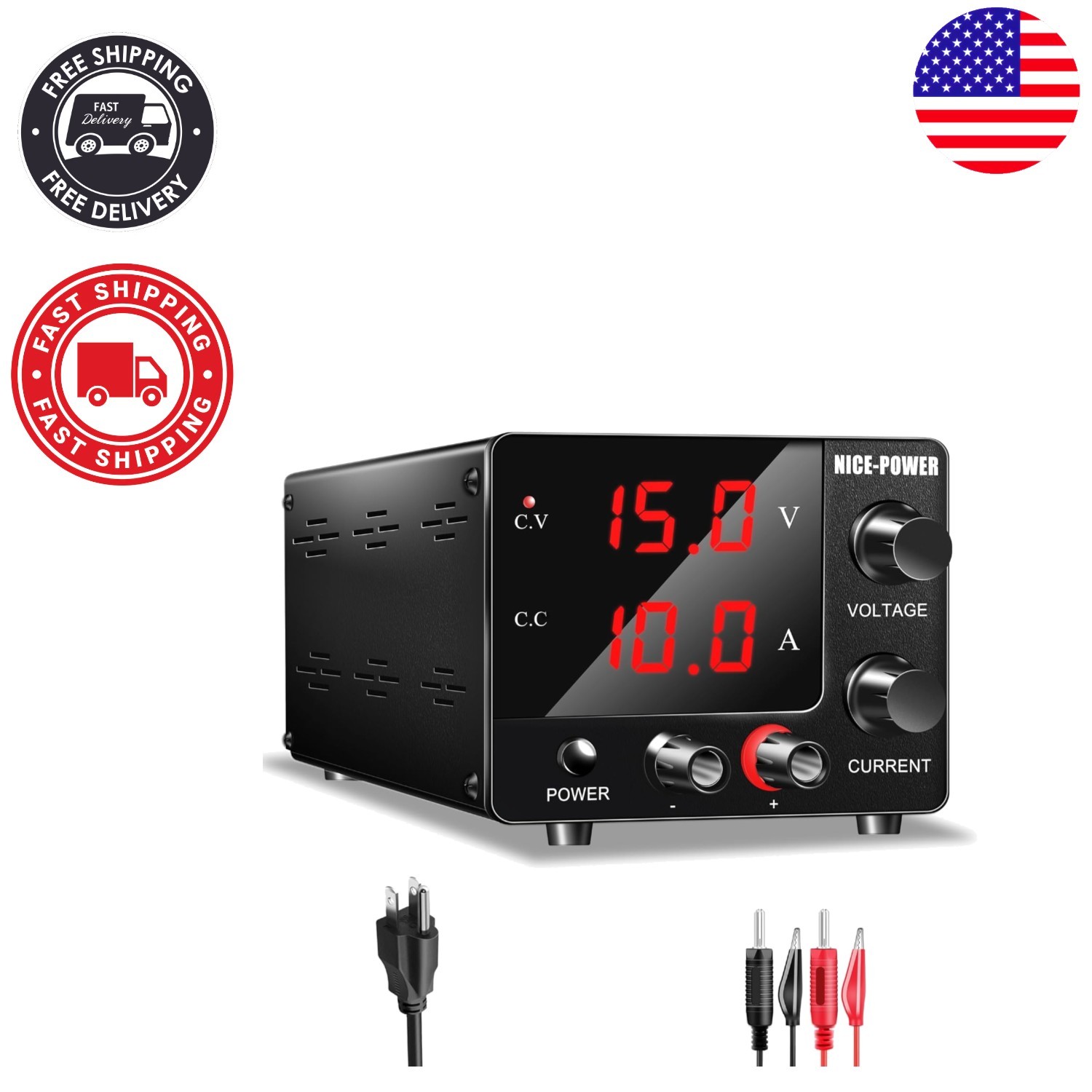 150W DC Power Supply 0-30V 0-10A with LED Display & Encoder – Ideal for DIY