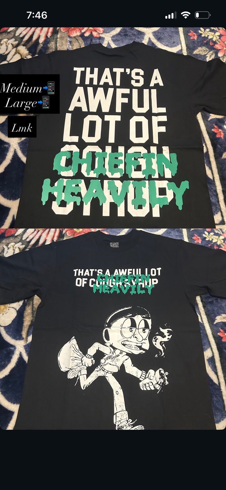 BRAND NEW WHITE THATS A AWFUL LOT OF COUGH SYRUP SHIRT"CHEIFIN HEAVILY"🔥 gallery