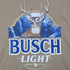 BUSCH LIGHT BEER Shirt Mens LARGE BROWN BREW HUNTING Deer CASUAL Outdoor NWT