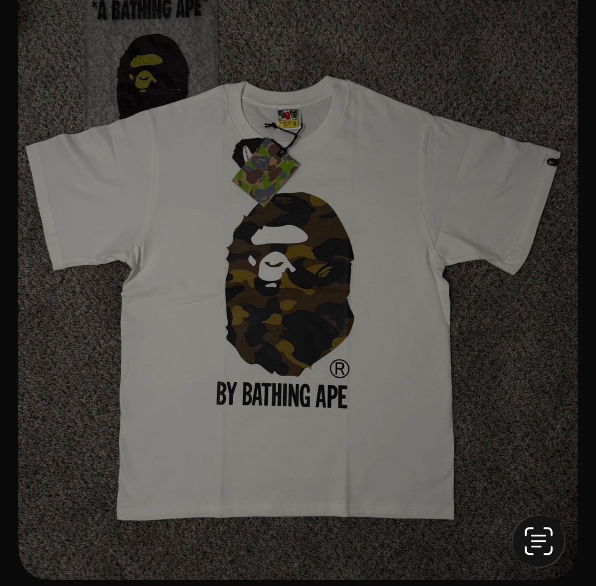 A Bathing Ape BAPE Men's S White Graphic Print Logo Short Sleeve T-Shirt gallery