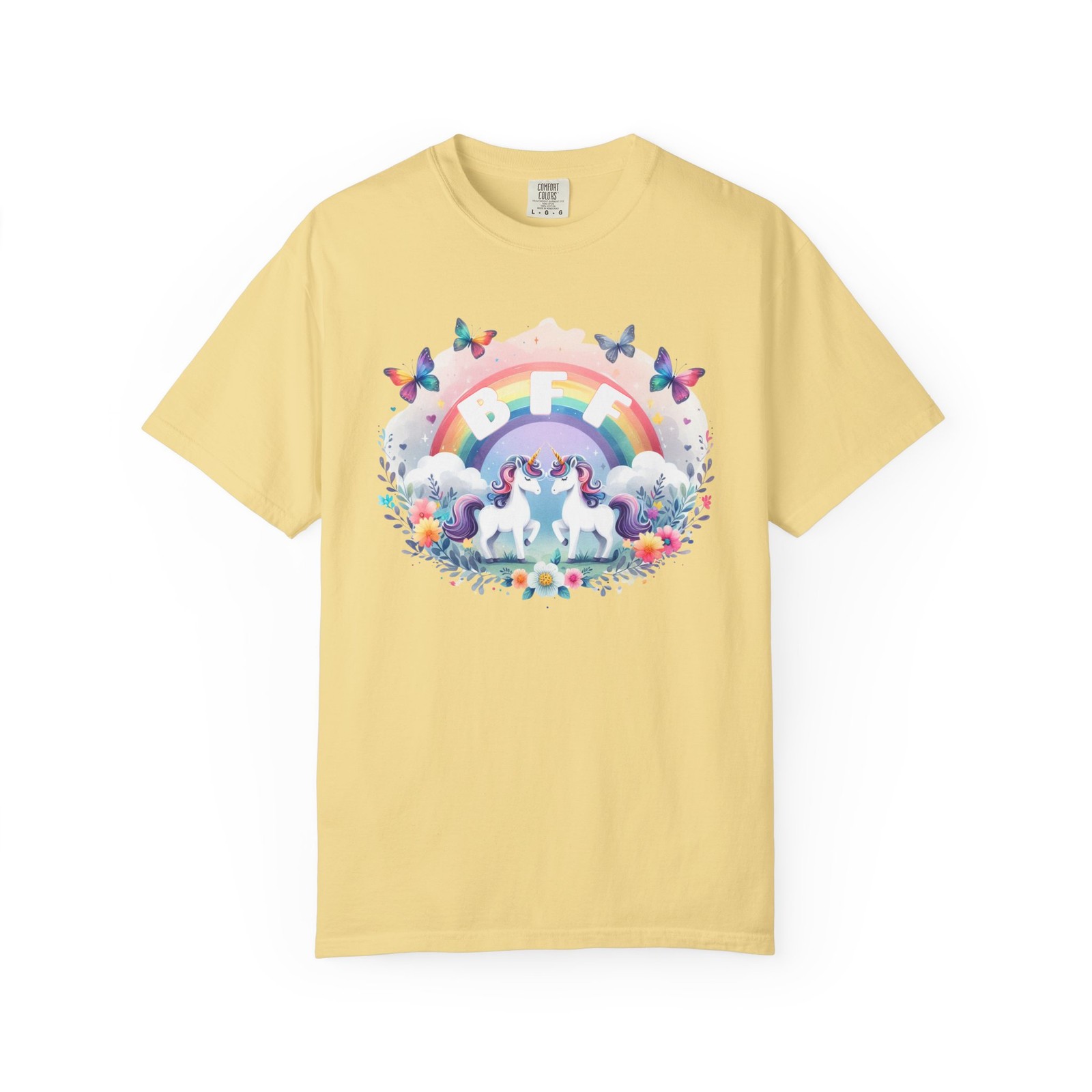 BFF Unicorn T-Shirt, Bright Playful Tee, Birthday Gift, Friendship Celebrations