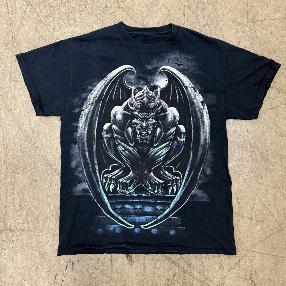 Vintage 90’s Original Gargoyle Medieval Defender T-shirt Men’s Size Medium Black