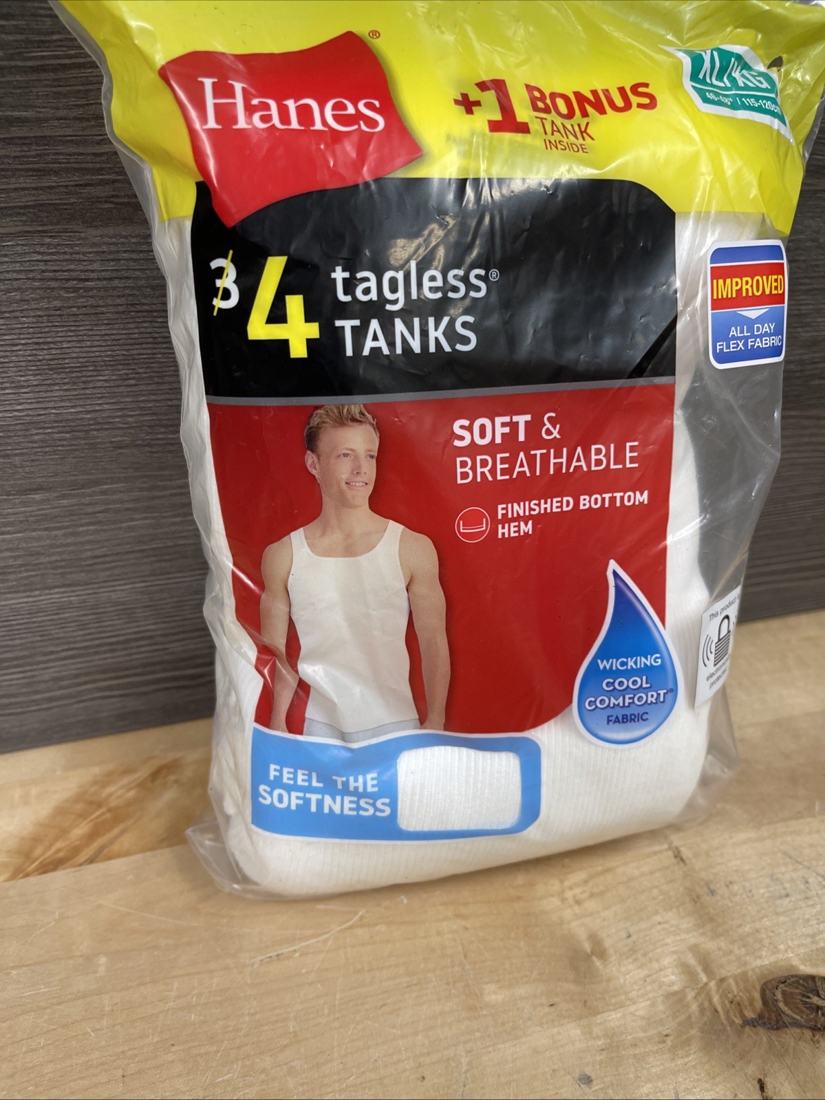 Hanes Men’s Tagless Tanks 4 Pack Size XL New gallery