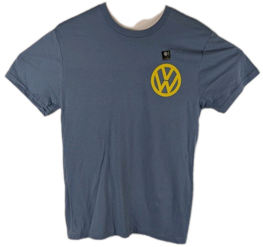 Volkswagen Bus Surfer T Shirt Mens Small Blue California Hippie Beach Bum VW gallery