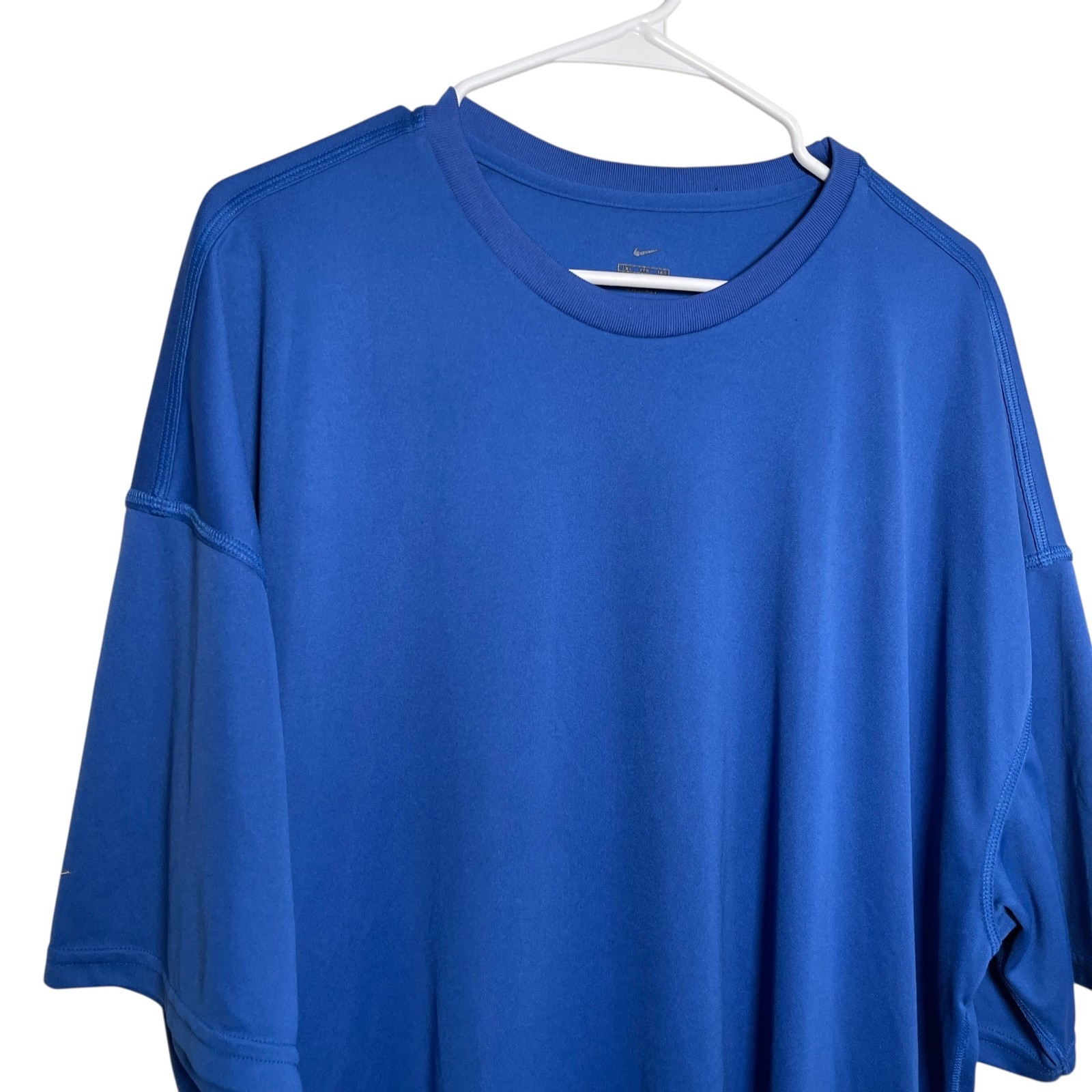 Nike T-Shirt Men's XL 1XL Blue Short Sleeve Solid Athletic Crew Neck Shirt gallery