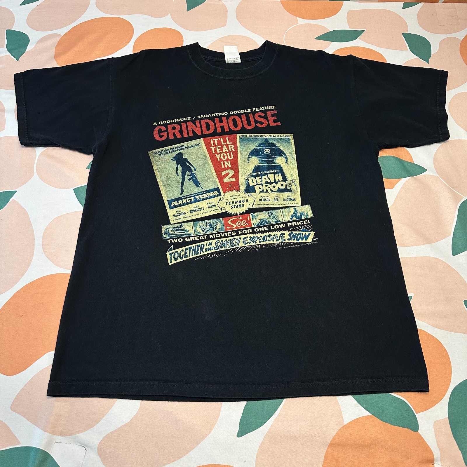 Grindhouse Death Proof Planet Terror Movie Promo Shirt Adult Large Tarantino Y2K